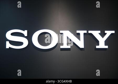 Shanghai,China-July 5th 2025: SONY brand company logo Stock Photo