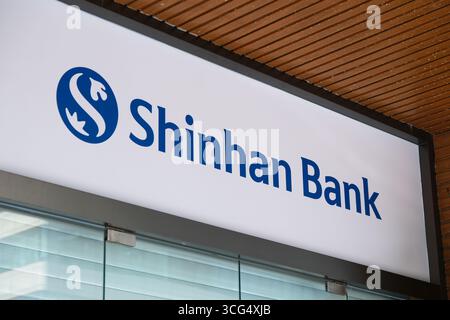 Shanghai,China-July 5th 2025: Shinhan Bank logo Stock Photo