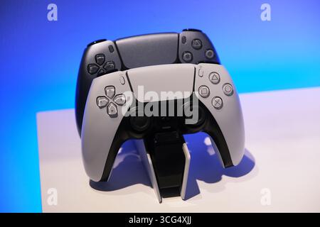 Shanghai,China-July 5th 2025: SONY PS5 dualsense game controllers close up Stock Photo