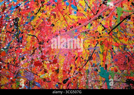 colorful splatter paint abstract background Stock Photo
