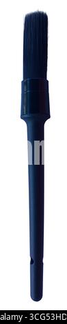 Isolated Close-Up of a Black Detailing Brush on a White Background Stock Photo