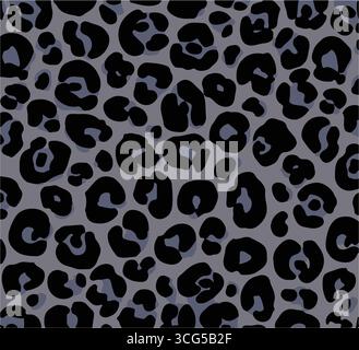 Leopard print. Vector seamless pattern. Animal skin background with black and brown spots on beige backdrop. Abstract exotic safari texture. Jaguar, l Stock Vector
