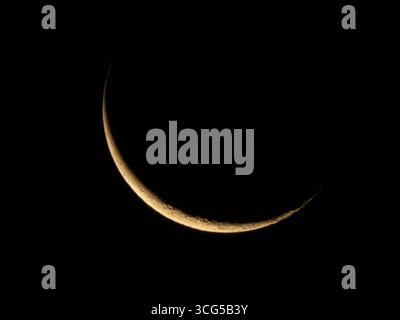 Crescent moon, waning moon, Germany Stock Photo