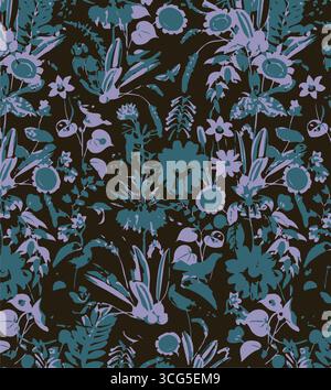 Cute floral vintage print of pink small piony roses flower with green leaves, ditsy and pretty simple vibe. Romantic flowers and small flowers seamles. Stock Vector