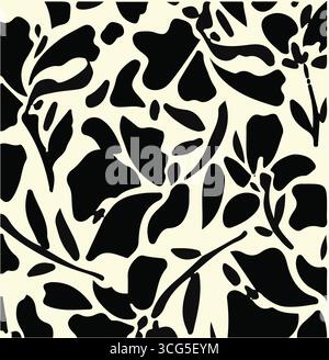 Botanical Tropical Sketch Background with palm tree and monstera leaves pattern in line art style. Hand drawn vector illustration. Tropical seamless s Stock Vector