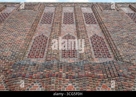 Intricate brickwork on an exterior wall of a theater in Anaconda, Montana, USA Stock Photo