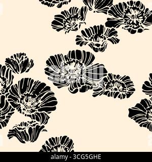 Vintage Floral patterns seamless background border embroidery ethnic batik retro. Flower motifs paisley batik. Brown silhouette watercolour flowers ik Stock Vector