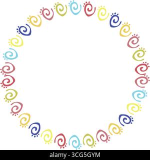 Seashells frame. Marine frame template with underwater elements decoration. Baby shower design Stock Vector