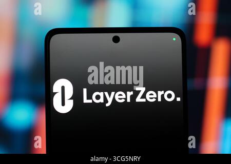 In this photo illustration, the LayerZero (Layer Zero) logo is seen ...