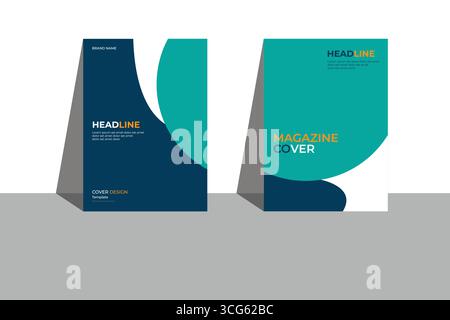 Book Cover Design Template in A4. Can be adapted to Brochure, Annual Report, Magazine, Poster, Business Portfolio, Flyer, Banner, Website. Stock Vector