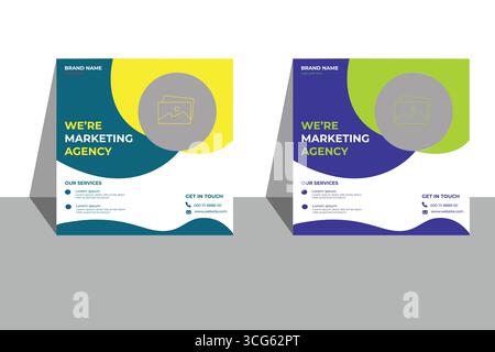 square trifold brochure design Stock Vector