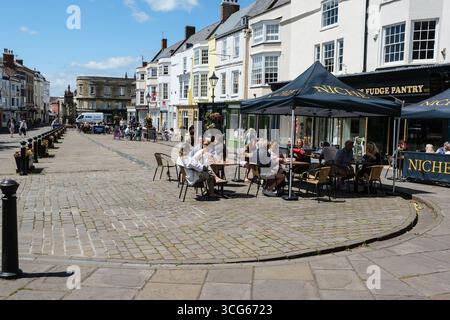 Wells Town Square, Somerset, England, U.K. Stock Photo