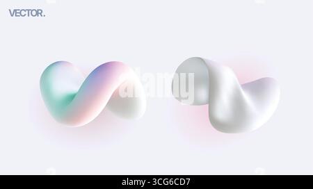 Fluid Abstract Shapes Created Using Soft Color Gradients in a Visually Enchanting Style Stock Vector