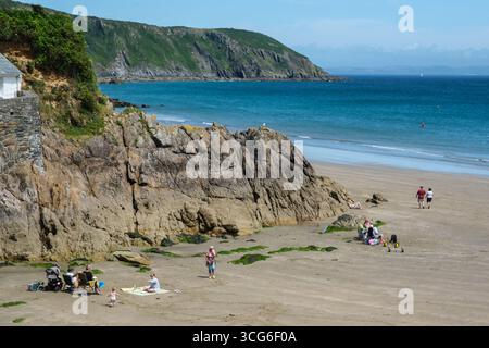 Gorran Haven, Cornwall, England, U.K. Beach Scene. Stock Photo