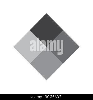 Geometric rhombus pattern. Abstract square shapes. Monochrome gradient design. Vector mosaic illustration. Stock Vector