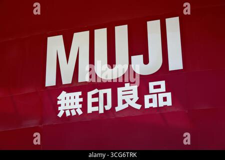 Shanghai,China-July 5th 2025: MUJI company brand logo Stock Photo