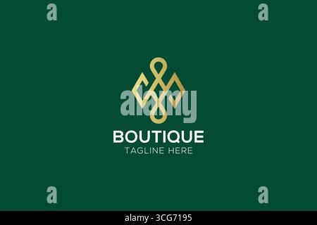 Monogram Geometric Logo Sign Symbol Business Luxury Boutique Fashion Jewelry Stock Vector