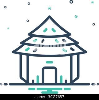 Icon for hut, cabins Stock Vector