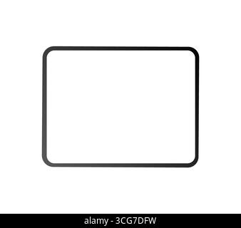 Realistic tablet lying horizontally on white background blank vector mockup for app presentation web interface display and digital design showcase Stock Vector