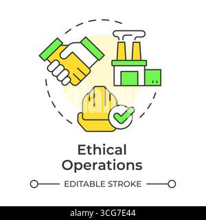 Ethical operations multi color concept icon Stock Vector