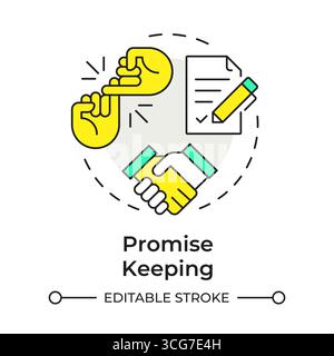 Promise keeping multi color concept icon Stock Vector