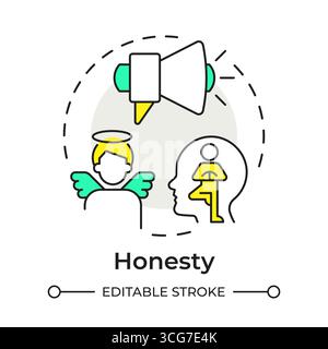 Honesty multi color concept icon Stock Vector