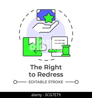 Right to redress multi color concept icon Stock Vector