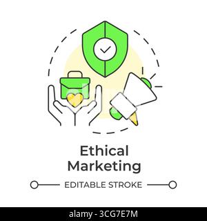 Ethical marketing multi color concept icon Stock Vector