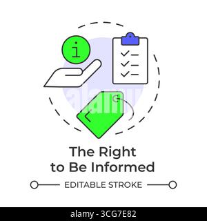 Right to be informed multi color concept icon Stock Vector