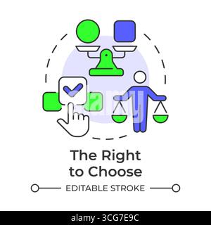 Right to choose multi color concept icon Stock Vector