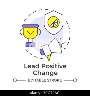 Lead positive change multi color concept ico Stock Vector