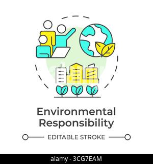 Environmental responsibility multi color concept icon Stock Vector