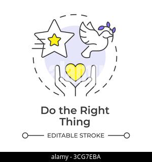 Do right thing multi color concept icon Stock Vector