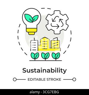 Sustainability multi color concept icon Stock Vector