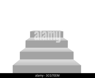 Front view of white stairs in minimal style. Blank mockup platform or podium template for product display, presentation, or architectural background. Stock Vector