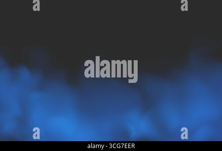 Fog or smoke, blue smog clouds on floor, isolated transparent special effect. Vector illustration, morning fog over land or water surface, magic haze. Stock Vector