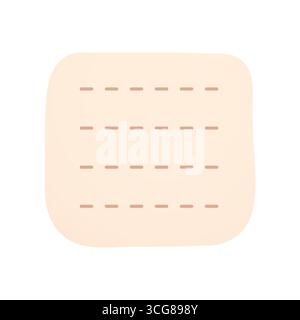 Minimal pastel note area with soft dashed lines. Great for planners, lists, journaling or cozy school projects. Stock Vector