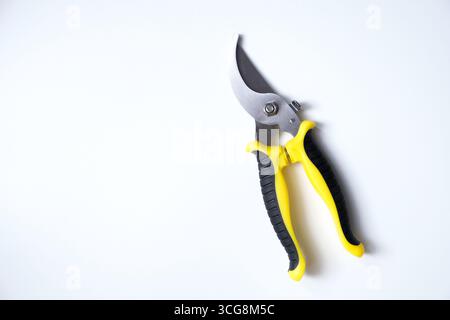Pruning shears, gardening tool equipment, isolated on white background Stock Photo
