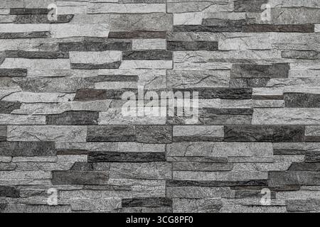 Artificial stone texture background, pattern of decorative slate stone wall surface Stock Photo