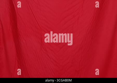 Close up of red fabric texture. Stock Photo