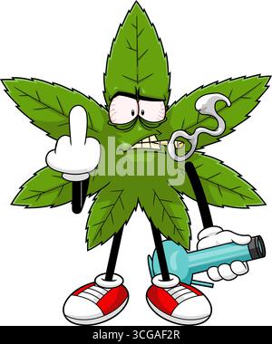 Illustration mascot design of the middle finger with hands and feet ...