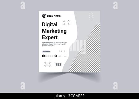 Corporate Digital Marketing Social Media Banner Design Professional Online Promotion Template Vector Illustration Stock Vector