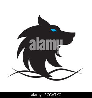 wolf vintage logo design vector symbol graphic Stock Vector