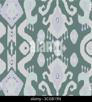 Ikat seamless pattern, geometric design, motif ethnic handmade, Ikat ethnic tribal, boho colors seamless wallpaper. Ethnic Ikat abstract background Stock Vector
