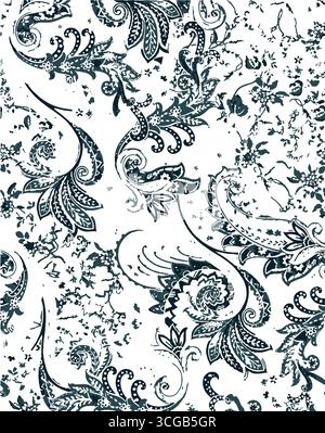 boho paisley Floral Ikat pattern embroidery border. Ethnic ikat floral Ethnic Indian Pattern Ikat pattern Ethnic Pattern Border floral Aztec embroider Stock Vector