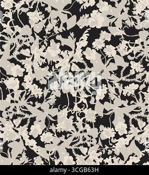 floral background. Floral pattern with small blue flowers on a ivory white background. Seamless pattern for design and fashion prints. Ditsy style. Stock Vector