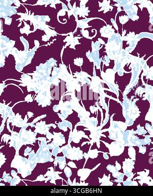 watercolor flowers with leaves. watercolor flower seamless pattern. Watercolor print in rustic vintage style, textile or wallpapers. Stock Vector