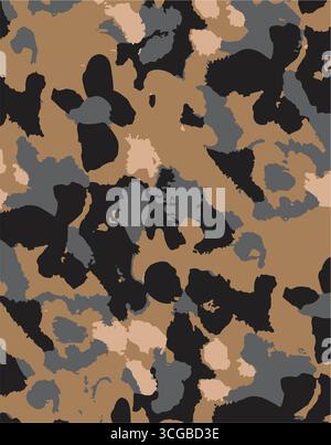 camo seamless print vector fashion pattern, urban textile design Stock Vector