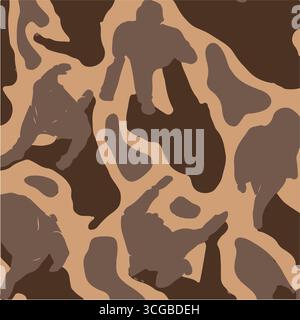 camo seamless print vector fashion pattern, urban textile design Stock Vector