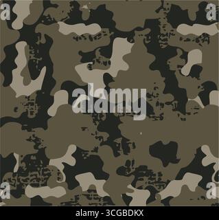 camo seamless print vector fashion pattern, urban textile design Stock Vector